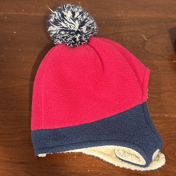 LL Bean Baby Toddler 6-12M Hat & Mitten Set Mountain Classic Fleece Color block - Picture 3 of 12